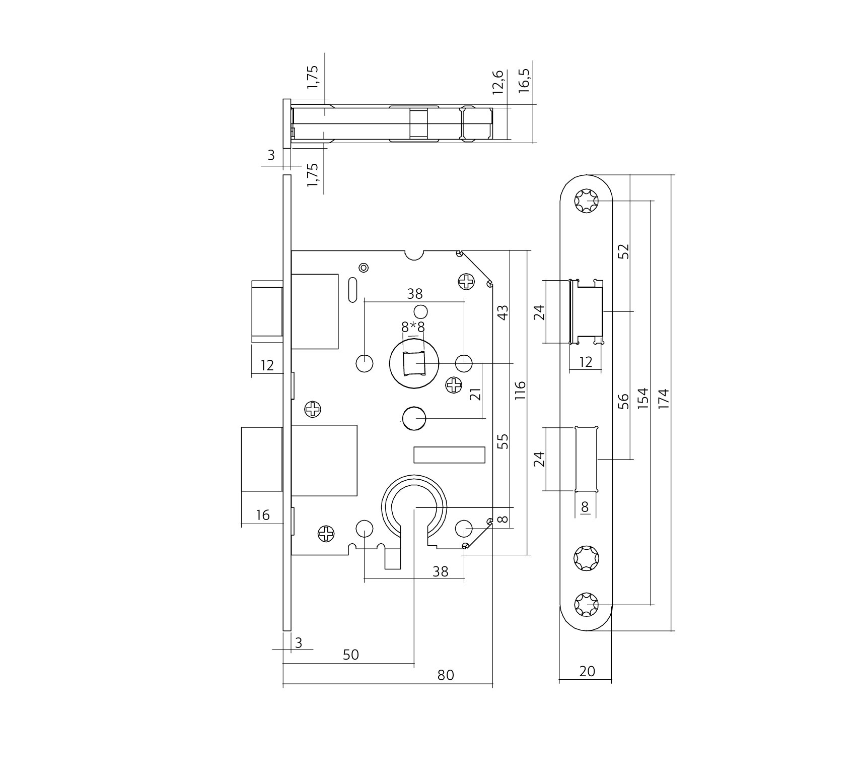 Intersteel Woningbouw Cilinder Dag- En Nachtslot 55mm, Voorplaat ...